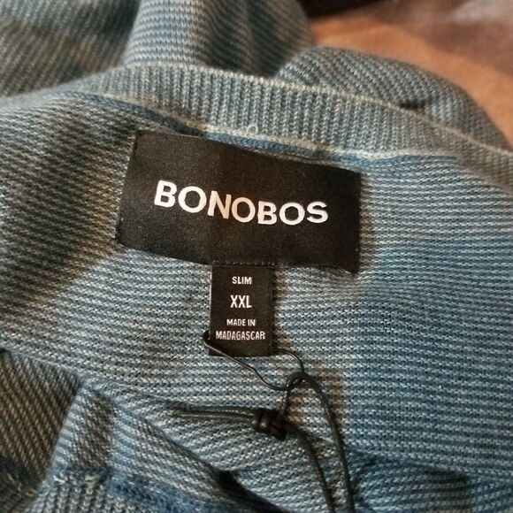 Bonobos Teal Striped Casual Pullover Size XXL - Picture 4 of 5